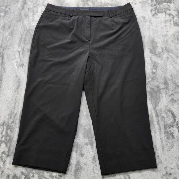 INC International Concepts Pants - INC International Concepts Pants Womens 18 Black Cuffed Capri Chino Stretch